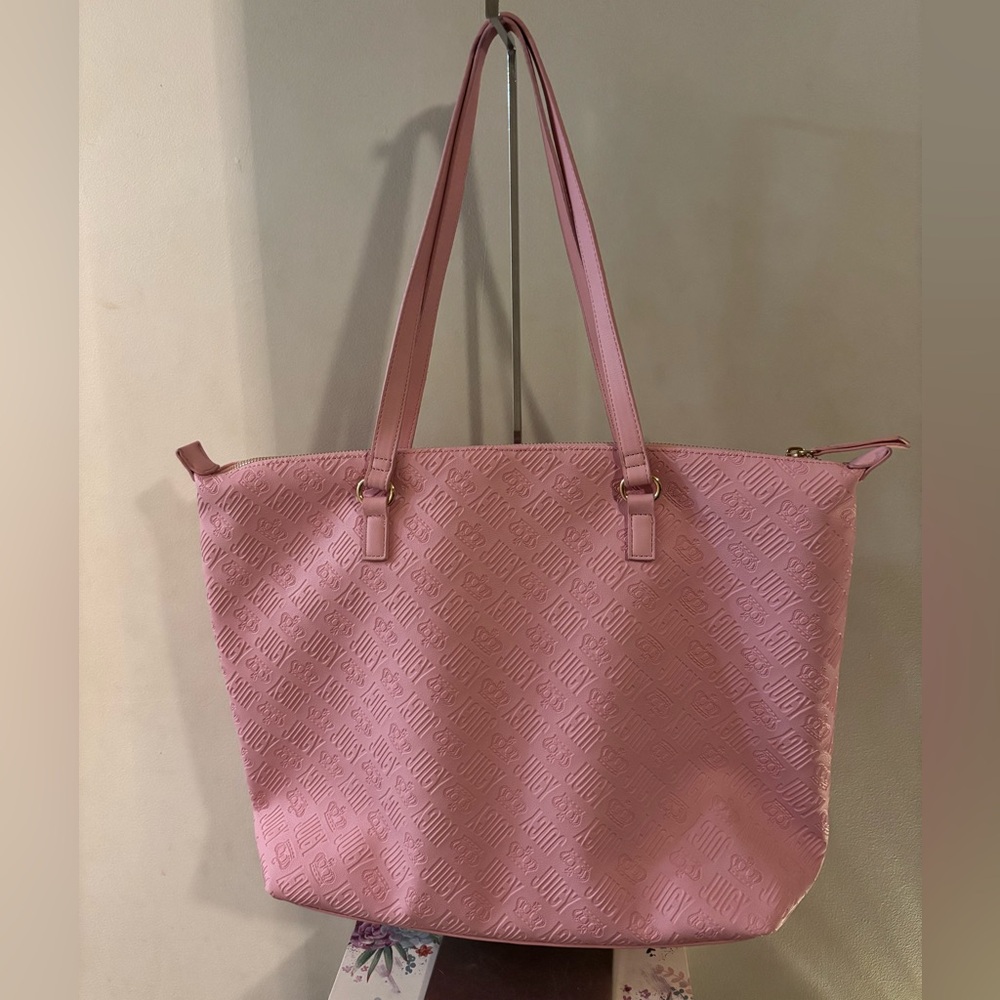 Juicy Couture Back to Juicy Tote Pink Bag with Metallic Accents NWT 18x13 - Picture 4 of 11